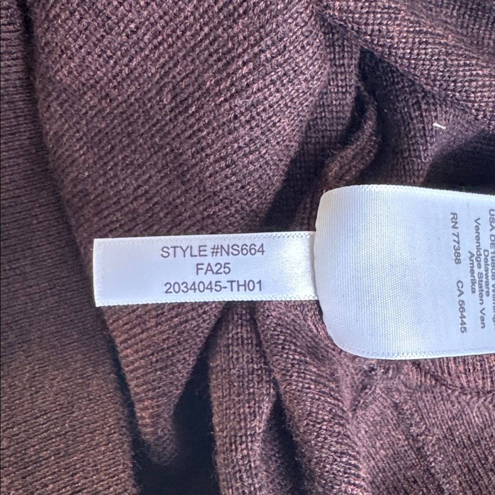 nwt merino wool pullover sweater in heather chocolate - Picture 6 of 9